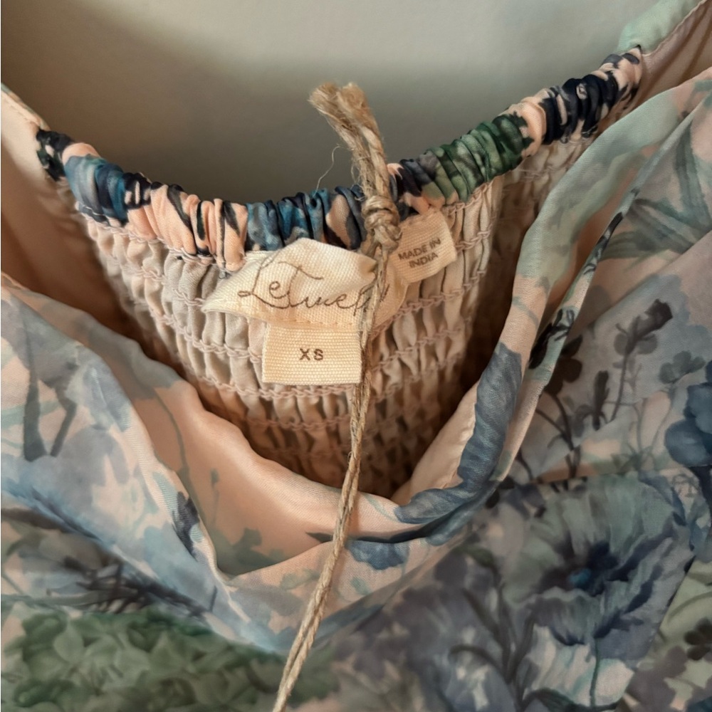 Anthropologie Let Me Be floral romantic mini dress size XS NWT - Picture 5 of 7
